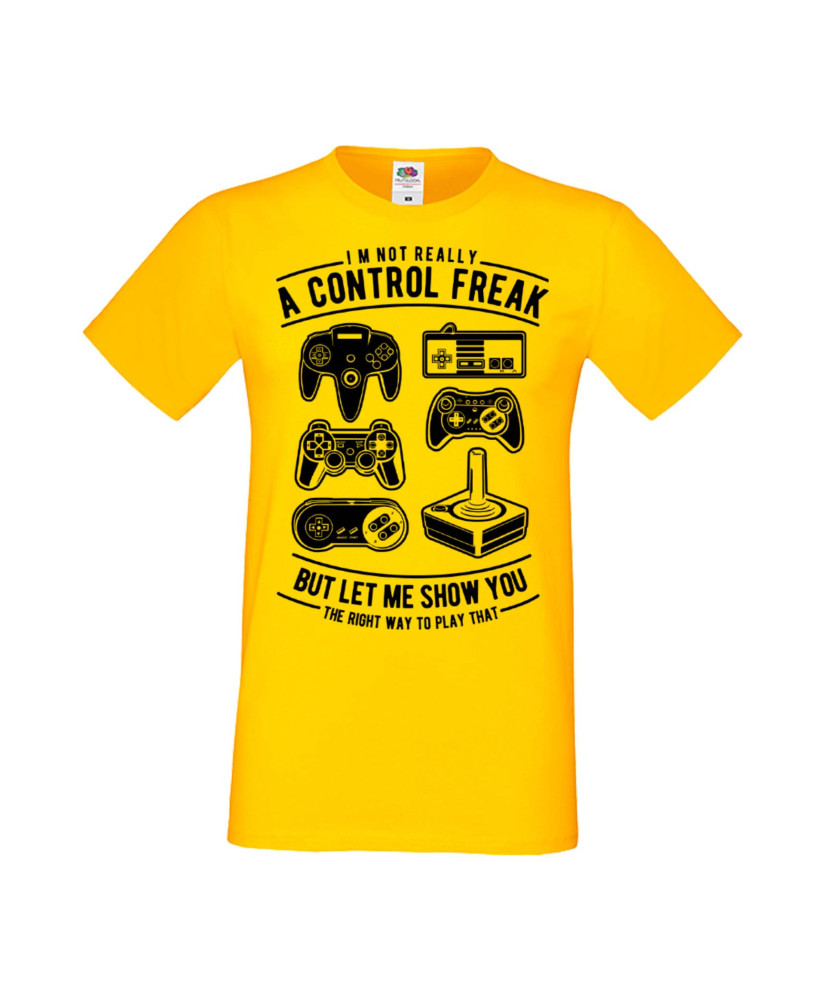 Мъжка Геймърска Тениска Gamer A Control Freak Мъжка Геймърска Тениска Gamer A Control Freak