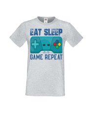 Мъжка Геймърска Тениска Gamer Eat Sleep Game Repeat 02