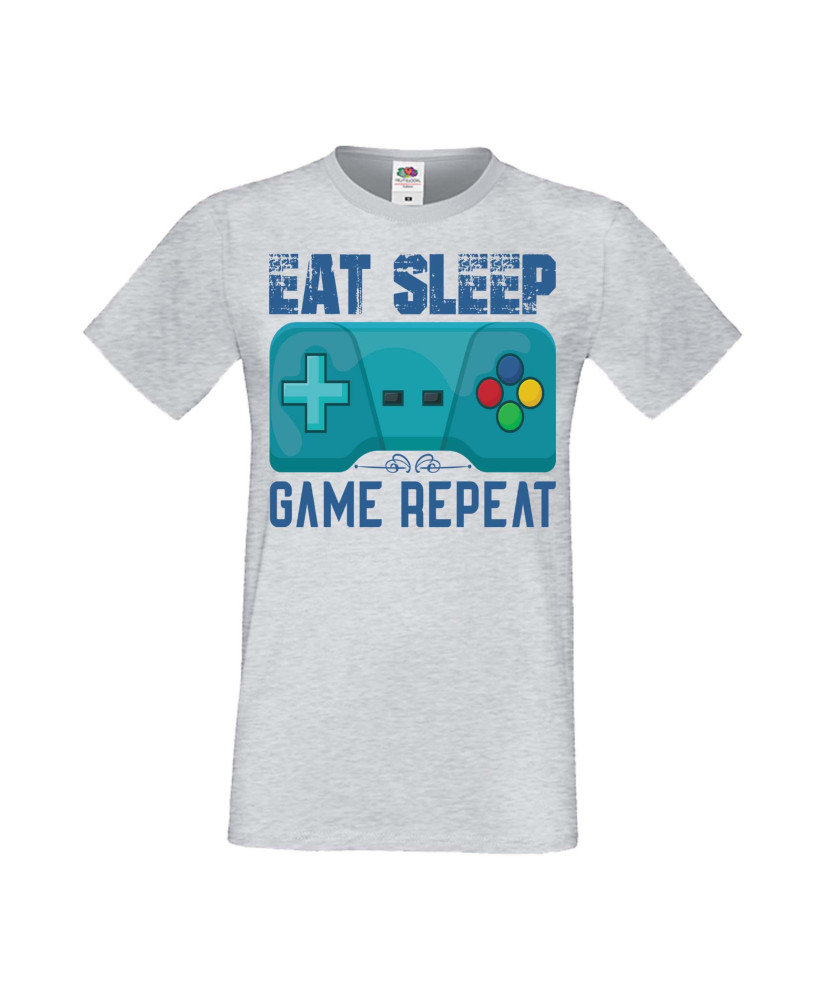 Мъжка Геймърска Тениска Gamer Eat Sleep Game Repeat 02 Мъжка Геймърска Тениска Gamer Eat Sleep Game Repeat 02