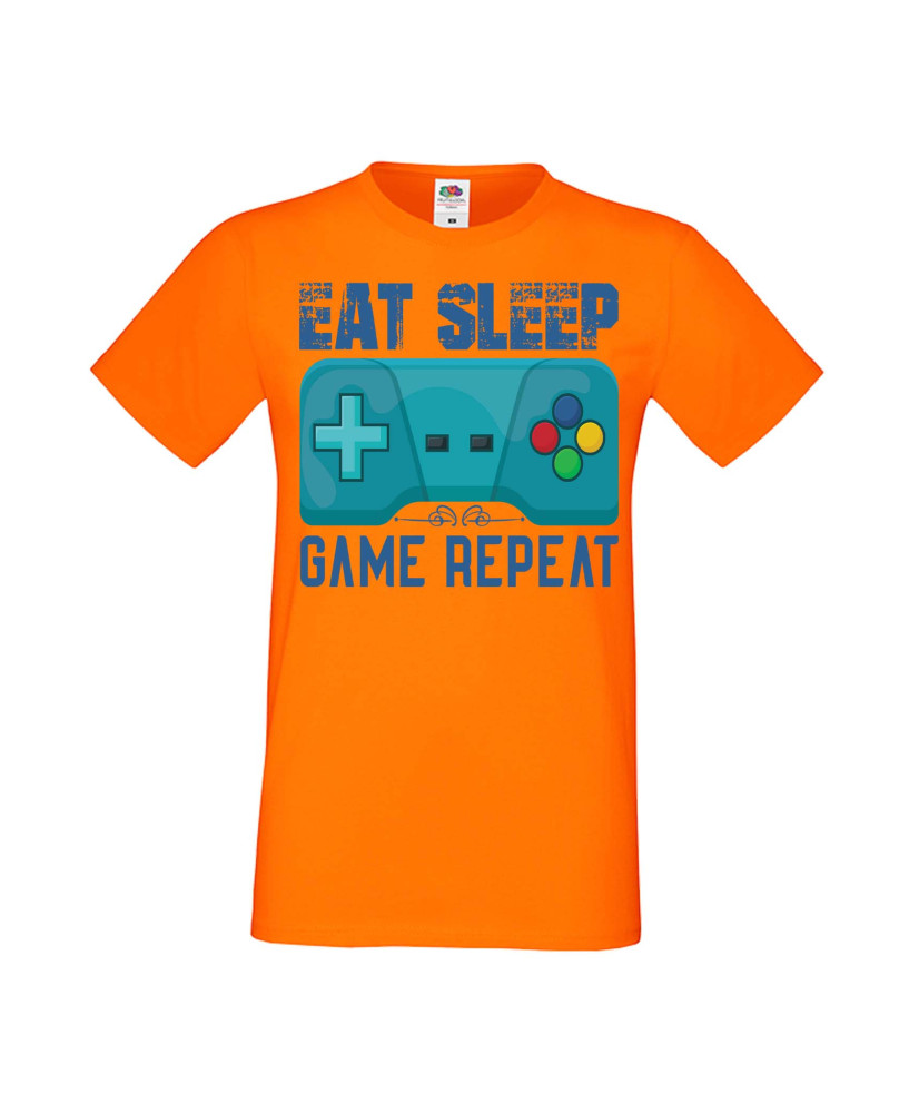Мъжка Геймърска Тениска Gamer Eat Sleep Game Repeat 02 Мъжка Геймърска Тениска Gamer Eat Sleep Game Repeat 02