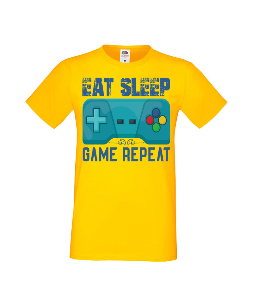 Мъжка Геймърска Тениска Gamer Eat Sleep Game Repeat 02 Мъжка Геймърска Тениска Gamer Eat Sleep Game Repeat 02