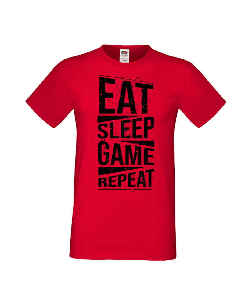 Мъжка Геймърска Тениска Gamer Eat Sleep Game Repeat 03 Мъжка Геймърска Тениска Gamer Eat Sleep Game Repeat 03