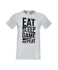 Мъжка Геймърска Тениска Gamer Eat Sleep Game Repeat 03