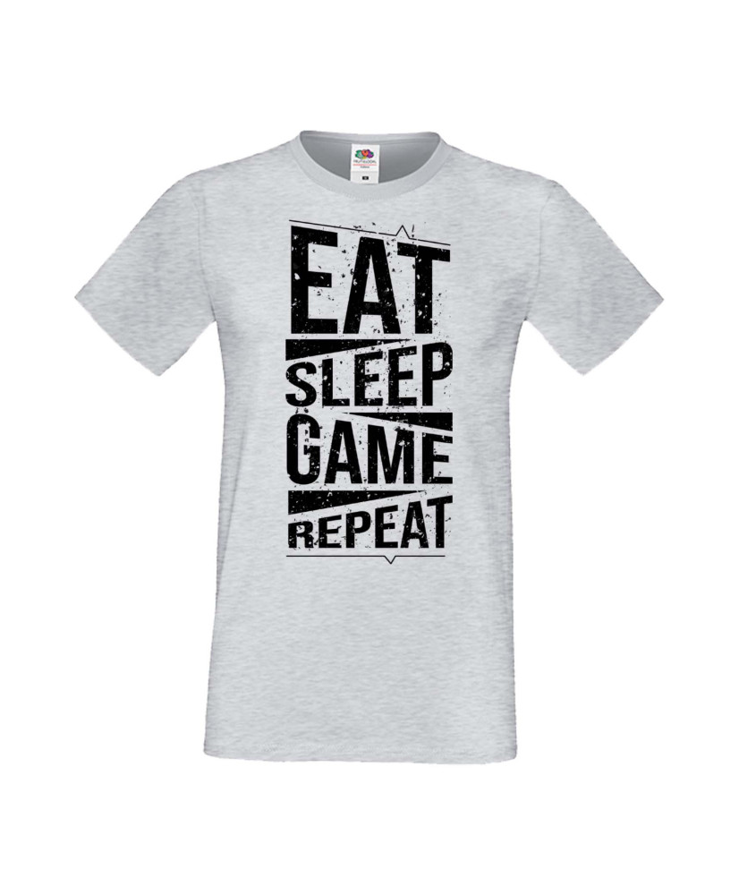 Мъжка Геймърска Тениска Gamer Eat Sleep Game Repeat 03