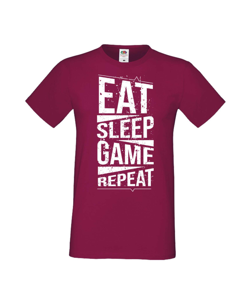 Мъжка Геймърска Тениска Gamer Eat Sleep Game Repeat 03 Мъжка Геймърска Тениска Gamer Eat Sleep Game Repeat 03