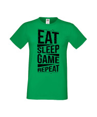 Мъжка Геймърска Тениска Gamer Eat Sleep Game Repeat 03