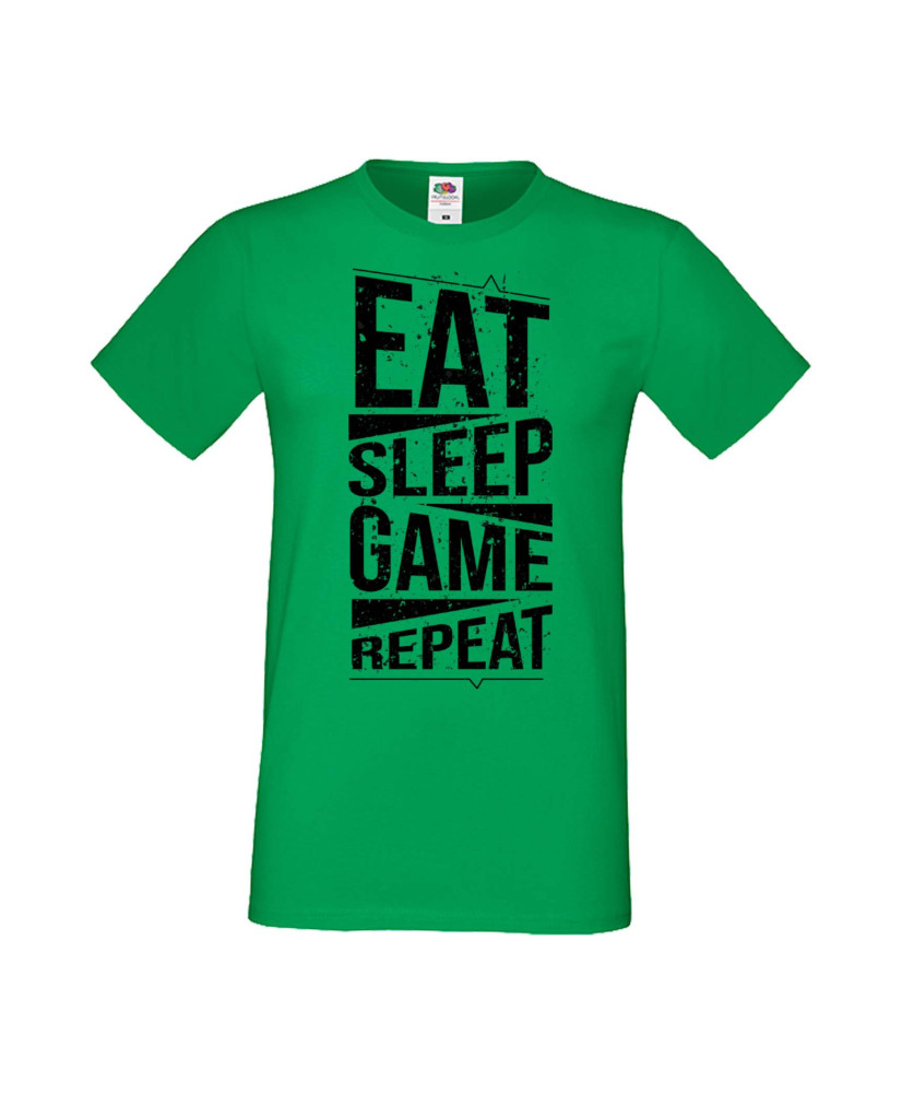 Мъжка Геймърска Тениска Gamer Eat Sleep Game Repeat 03 Мъжка Геймърска Тениска Gamer Eat Sleep Game Repeat 03