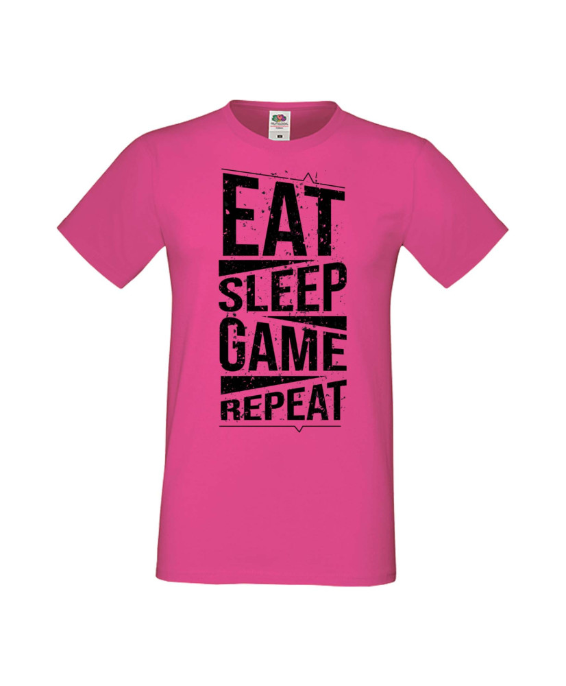 Мъжка Геймърска Тениска Gamer Eat Sleep Game Repeat 03 Мъжка Геймърска Тениска Gamer Eat Sleep Game Repeat 03