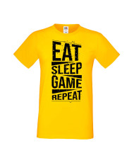 Мъжка Геймърска Тениска Gamer Eat Sleep Game Repeat 03