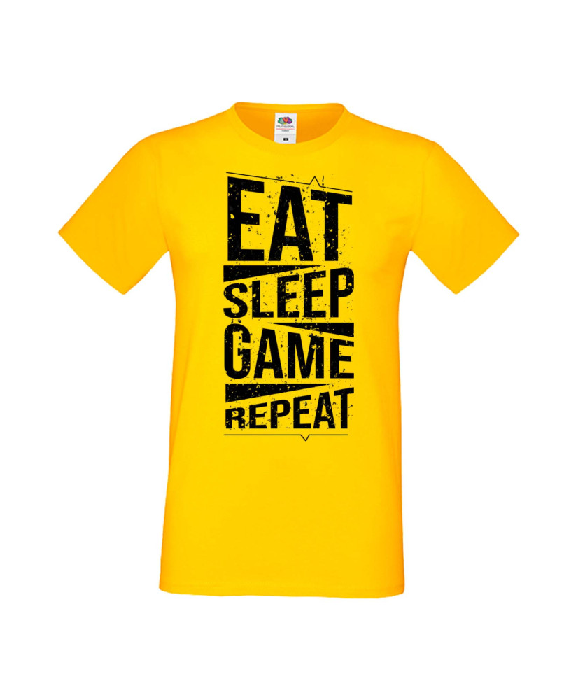 Мъжка Геймърска Тениска Gamer Eat Sleep Game Repeat 03