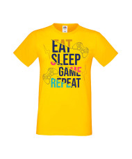 Мъжка Геймърска Тениска Gamer Eat Sleep Game Repeat 04