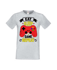 Мъжка Геймърска Тениска Gamer Eat Sleep Game Repeat 05