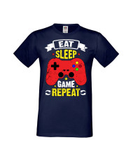 Мъжка Геймърска Тениска Gamer Eat Sleep Game Repeat 05
