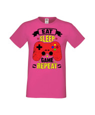 Мъжка Геймърска Тениска Gamer Eat Sleep Game Repeat 05