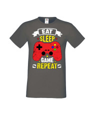 Мъжка Геймърска Тениска Gamer Eat Sleep Game Repeat 05