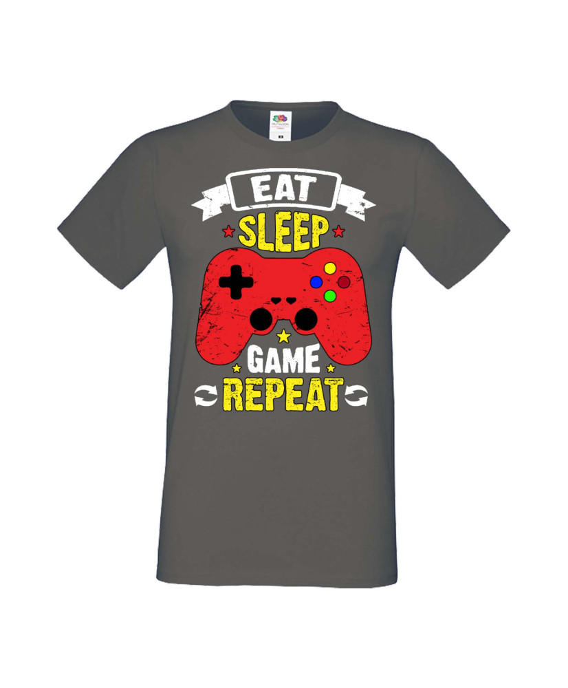 Мъжка Геймърска Тениска Gamer Eat Sleep Game Repeat 05