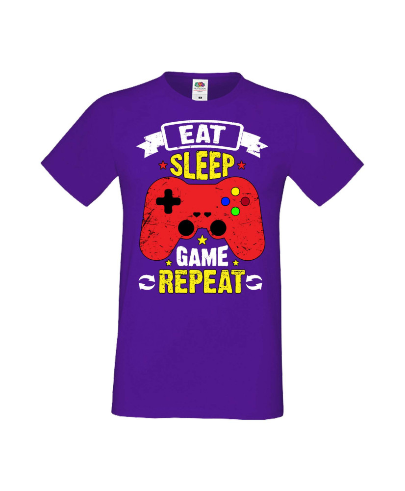 Мъжка Геймърска Тениска Gamer Eat Sleep Game Repeat 05