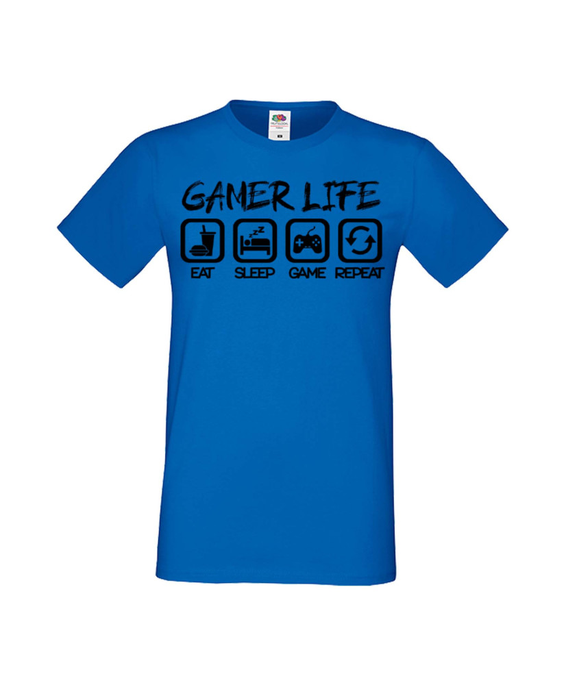 Мъжка Геймърска Тениска Gamer Gamer Life Eat Sleep Game Repeat Мъжка Геймърска Тениска Gamer Gamer Life Eat Sleep Game Repeat