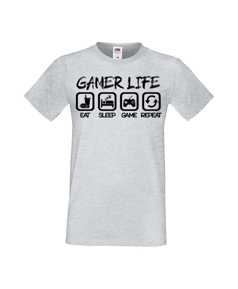 Мъжка Геймърска Тениска Gamer Gamer Life Eat Sleep Game Repeat Мъжка Геймърска Тениска Gamer Gamer Life Eat Sleep Game Repeat