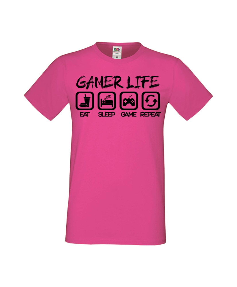 Мъжка Геймърска Тениска Gamer Gamer Life Eat Sleep Game Repeat Мъжка Геймърска Тениска Gamer Gamer Life Eat Sleep Game Repeat