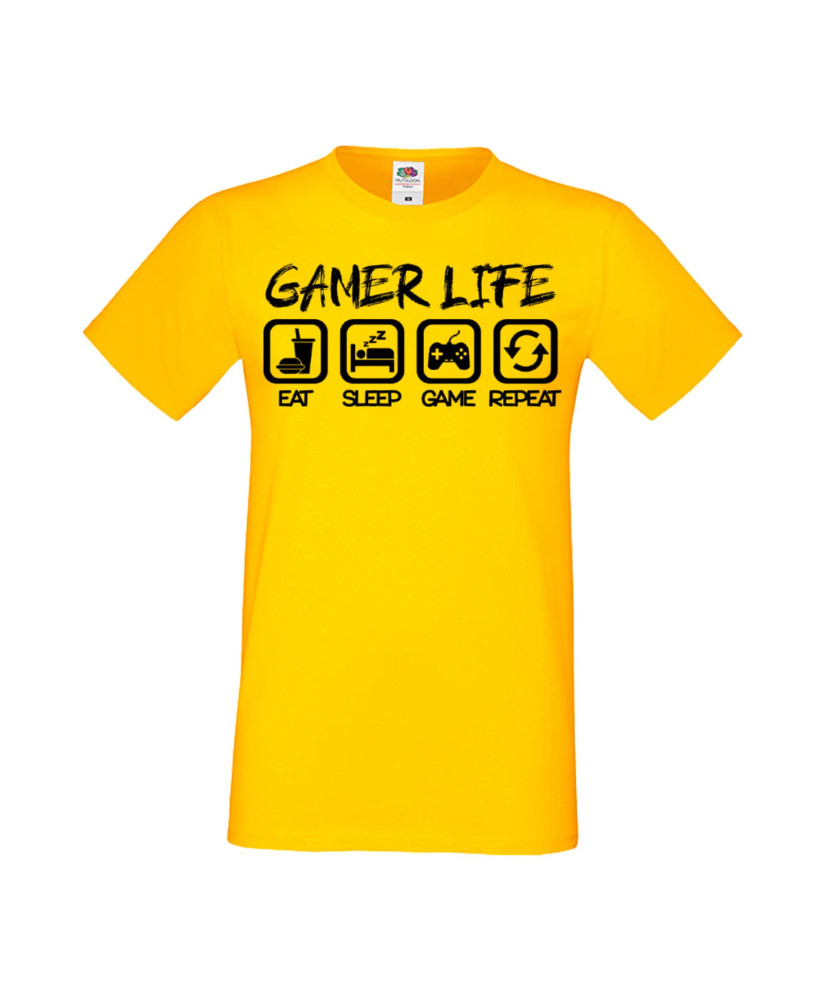 Мъжка Геймърска Тениска Gamer Gamer Life Eat Sleep Game Repeat Мъжка Геймърска Тениска Gamer Gamer Life Eat Sleep Game Repeat