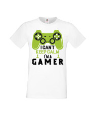 Мъжка Геймърска Тениска Gamer I Can'T Keep Calm I'M A Gamer