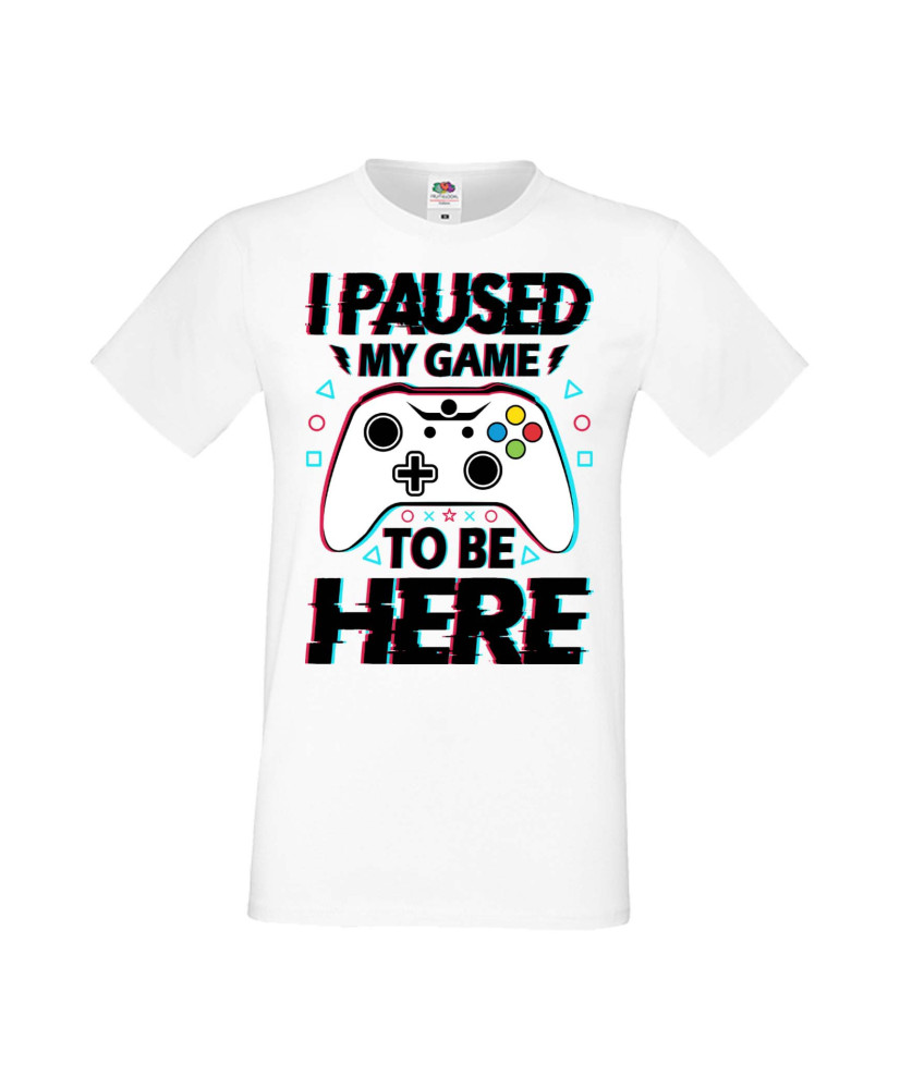 Мъжка Геймърска Тениска Gamer I Paused My Game To Be Here 02 Мъжка Геймърска Тениска Gamer I Paused My Game To Be Here 02