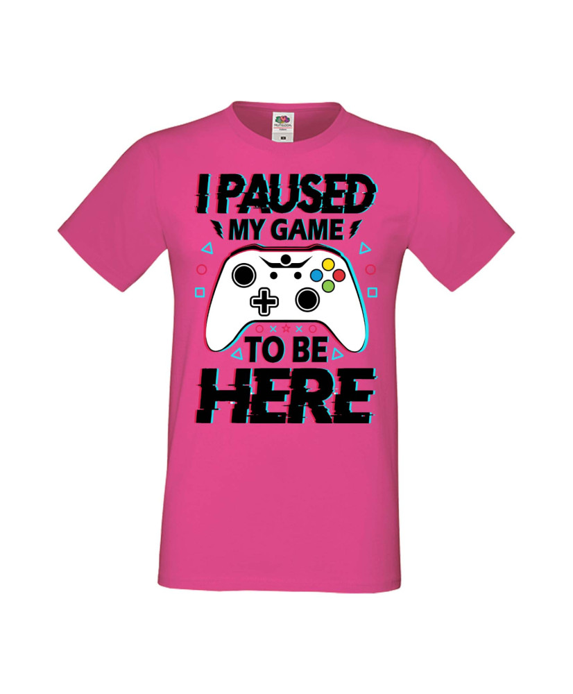 Мъжка Геймърска Тениска Gamer I Paused My Game To Be Here 02 Мъжка Геймърска Тениска Gamer I Paused My Game To Be Here 02