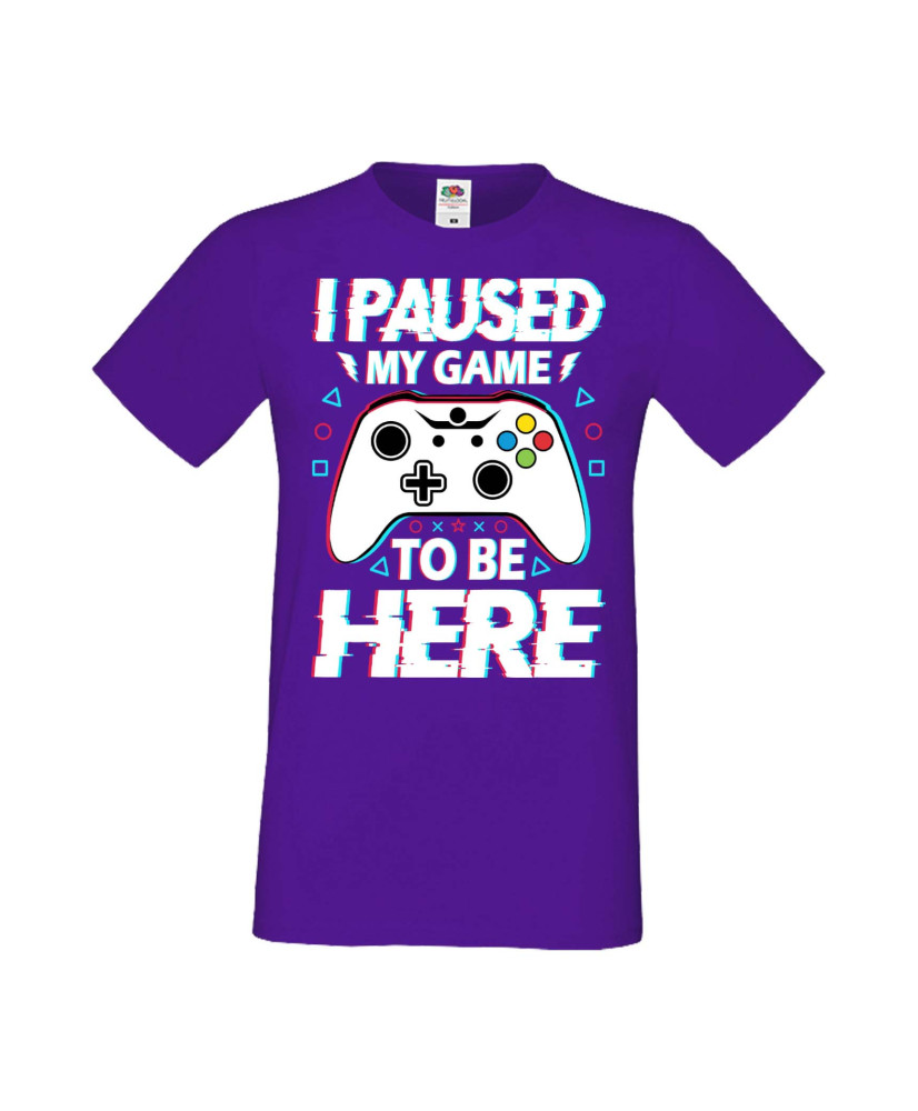 Мъжка Геймърска Тениска Gamer I Paused My Game To Be Here 02 Мъжка Геймърска Тениска Gamer I Paused My Game To Be Here 02