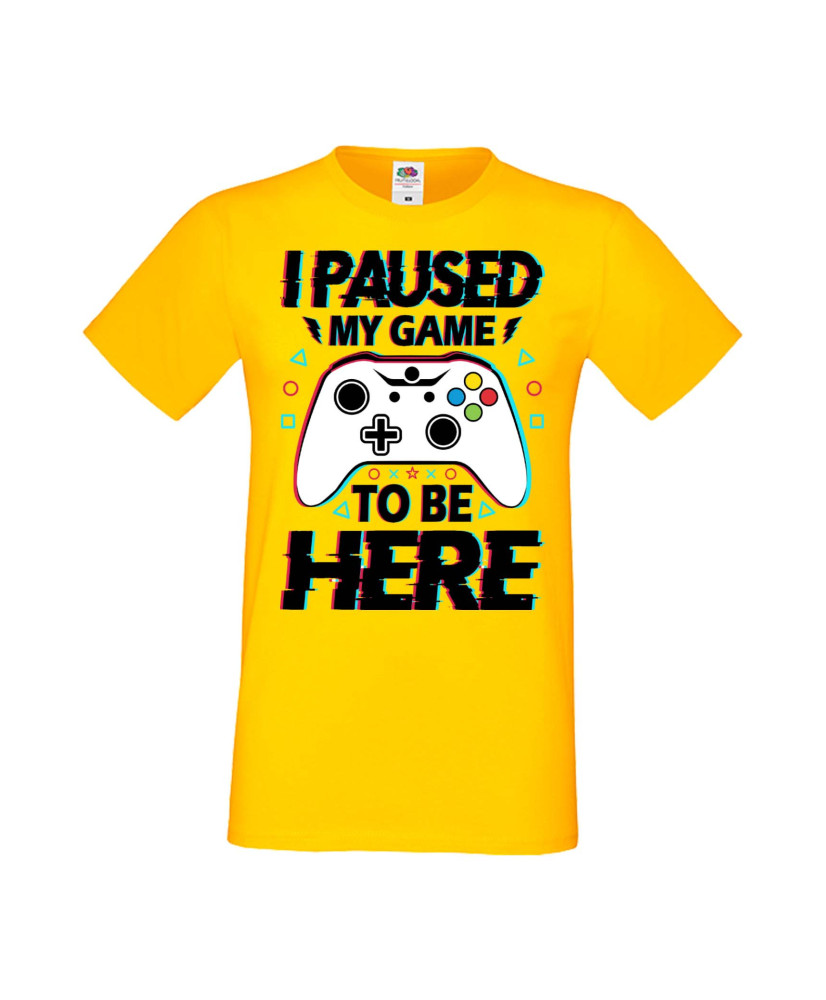 Мъжка Геймърска Тениска Gamer I Paused My Game To Be Here 02 Мъжка Геймърска Тениска Gamer I Paused My Game To Be Here 02