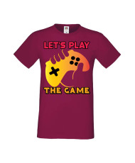 Мъжка Геймърска Тениска Gamer Let'S Play The Game