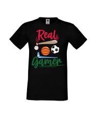 Мъжка Геймърска Тениска Gamer Real Gamer