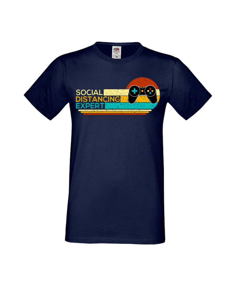 Мъжка Геймърска Тениска Gamer Social Distancing Expert