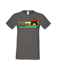 Мъжка Геймърска Тениска Gamer Social Distancing Expert