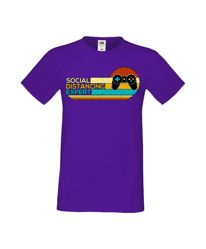 Мъжка Геймърска Тениска Gamer Social Distancing Expert