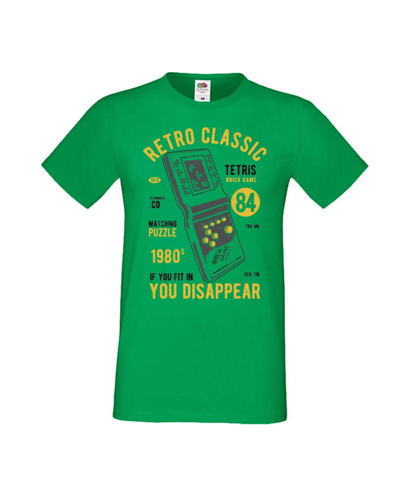 Мъжка Геймърска Тениска Gamer Tetris Brick Game