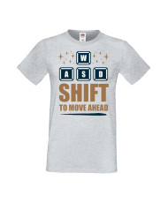 Мъжка Геймърска Тениска Gamer Wasd Shift To Move Ahead