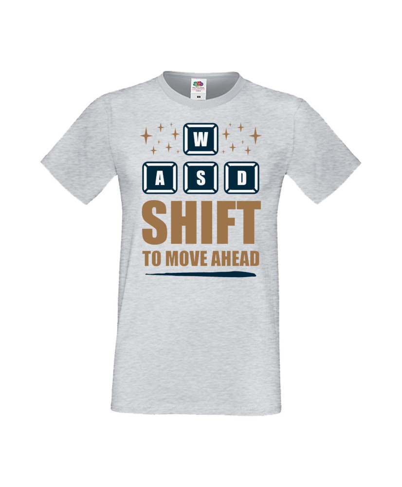 Мъжка Геймърска Тениска Gamer Wasd Shift To Move Ahead