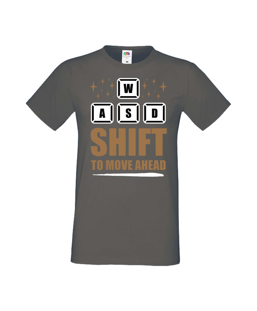 Мъжка Геймърска Тениска Gamer Wasd Shift To Move Ahead Мъжка Геймърска Тениска Gamer Wasd Shift To Move Ahead