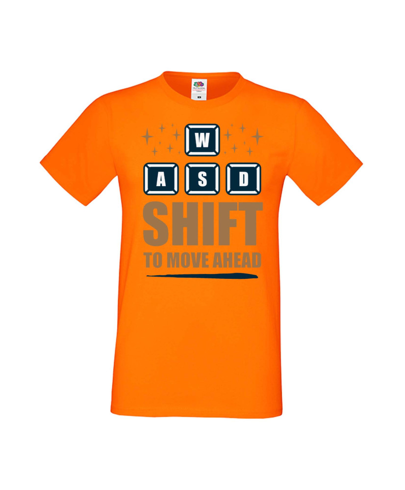 Мъжка Геймърска Тениска Gamer Wasd Shift To Move Ahead Мъжка Геймърска Тениска Gamer Wasd Shift To Move Ahead