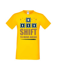 Мъжка Геймърска Тениска Gamer Wasd Shift To Move Ahead