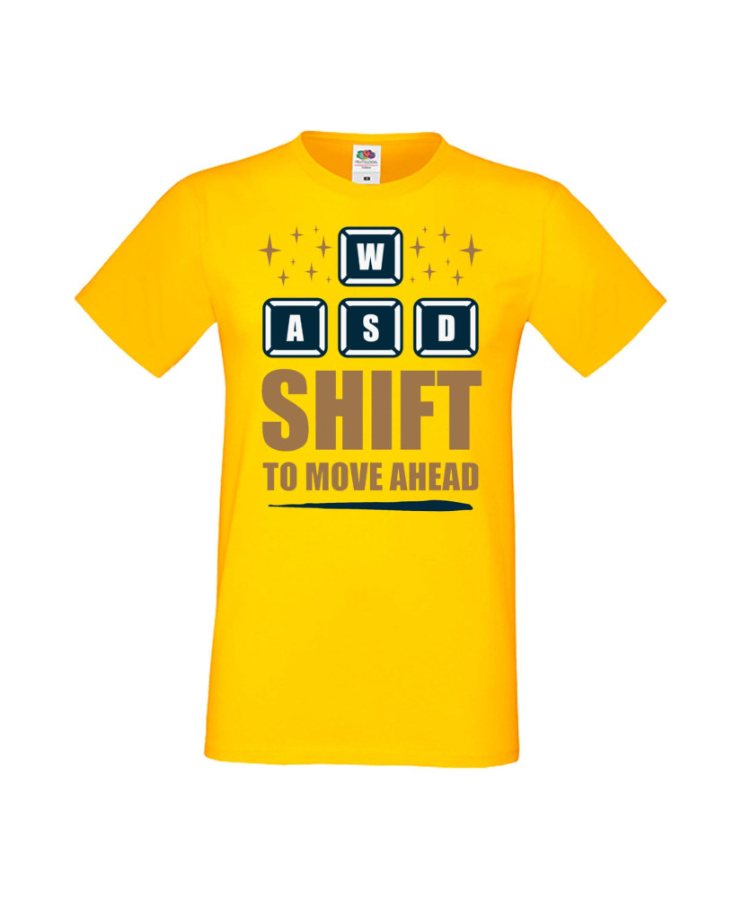 Мъжка Геймърска Тениска Gamer Wasd Shift To Move Ahead Мъжка Геймърска Тениска Gamer Wasd Shift To Move Ahead