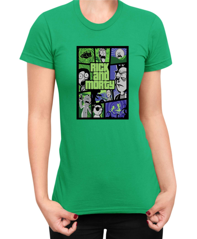 Дамска Тениска Rick And Morty Gta Poster