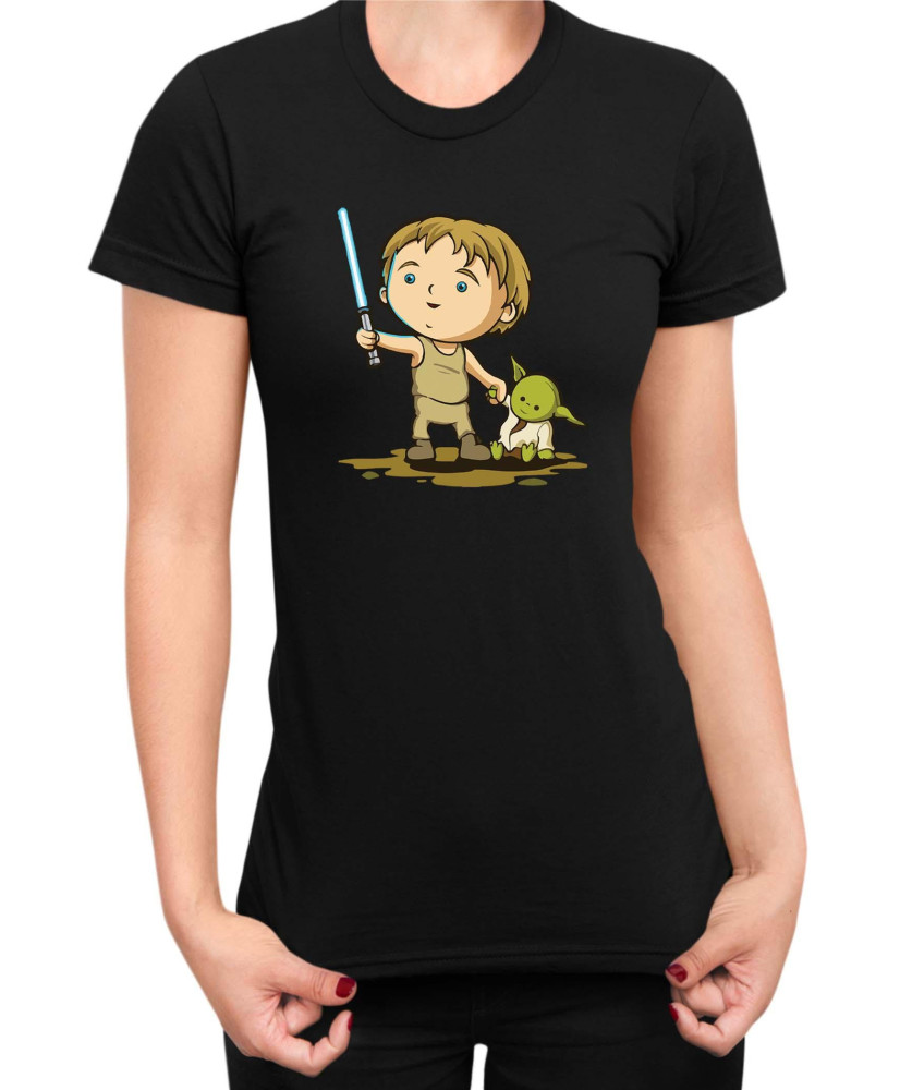 Дамска Тениска Star Wars Luke Yoda Дамска Тениска Star Wars Luke Yoda