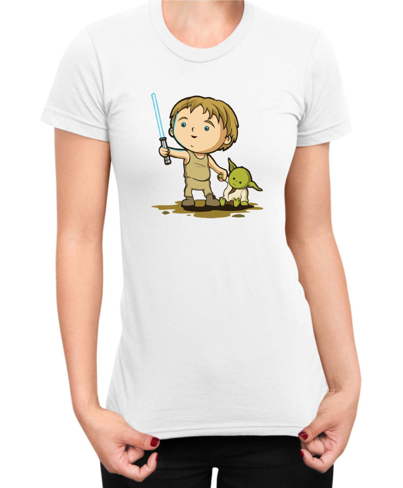 Дамска Тениска Star Wars Luke Yoda Дамска Тениска Star Wars Luke Yoda