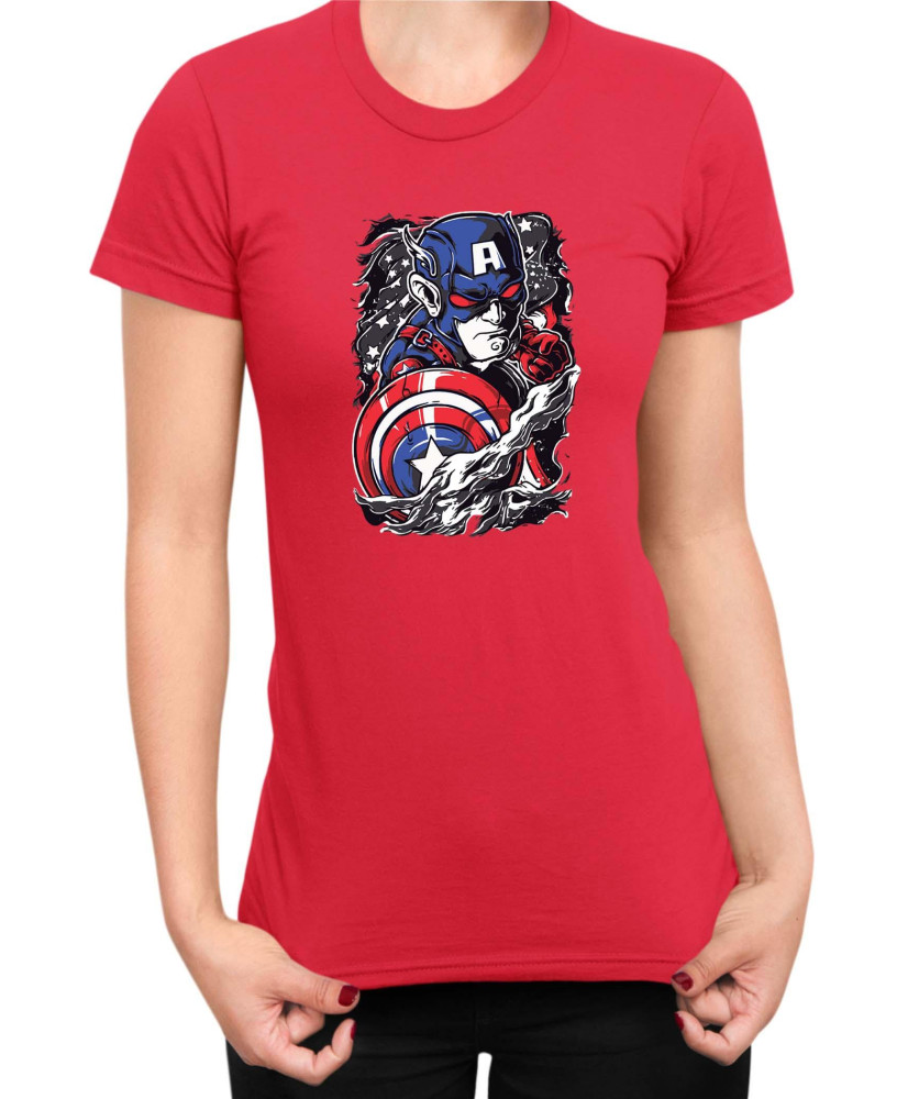 Дамска Тениска Marvel Universe Super Heroes Captain America Chibi