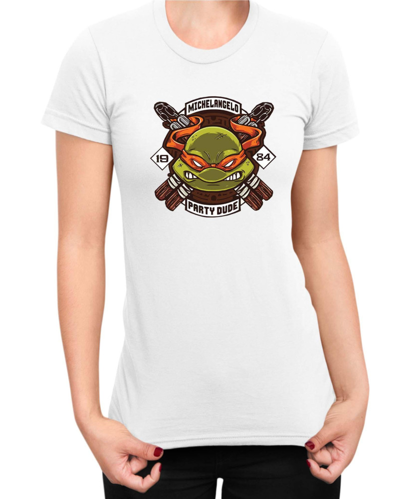 Дамска Тениска Tmnt Teenage Mutant Ninja Turtles Michelangelo Party Dude