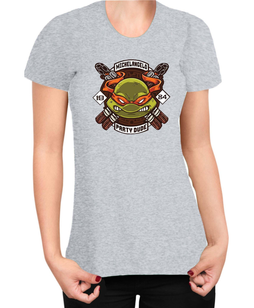 Дамска Тениска Tmnt Teenage Mutant Ninja Turtles Michelangelo Party Dude