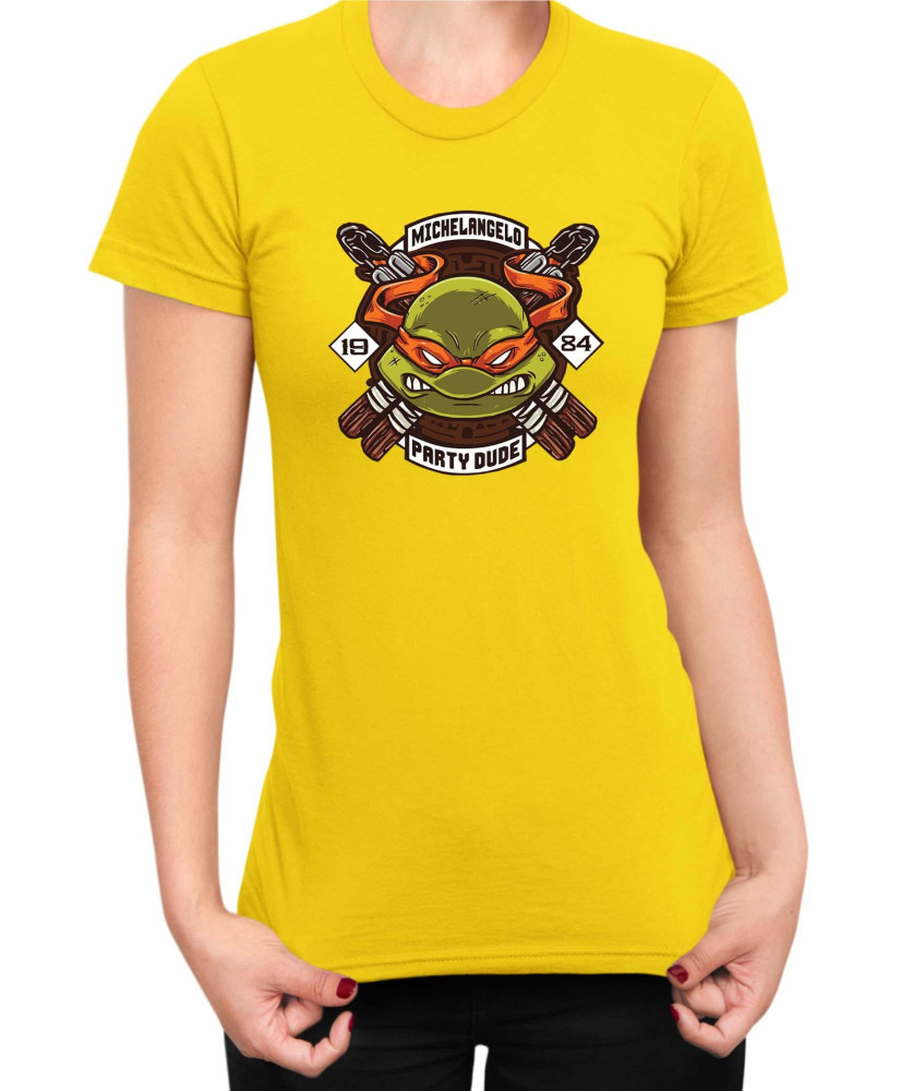 Дамска Тениска Tmnt Teenage Mutant Ninja Turtles Michelangelo Party Dude