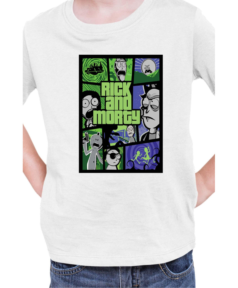 Детска Тениска Rick And Morty Gta Poster